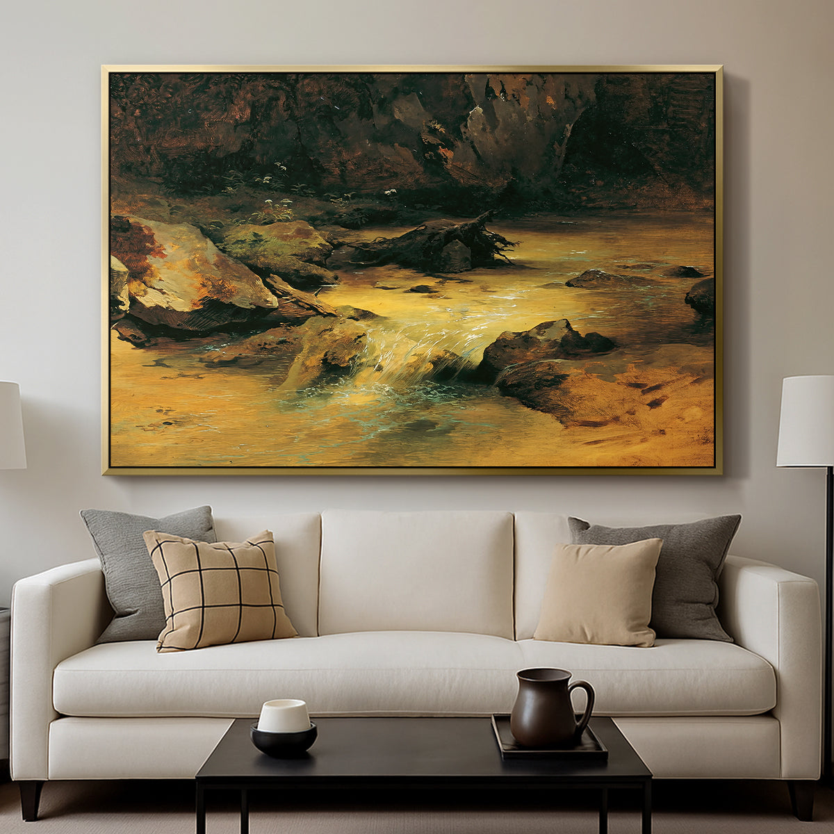 Wildbach (Wild Stream) - Floater Framed Canvas Print