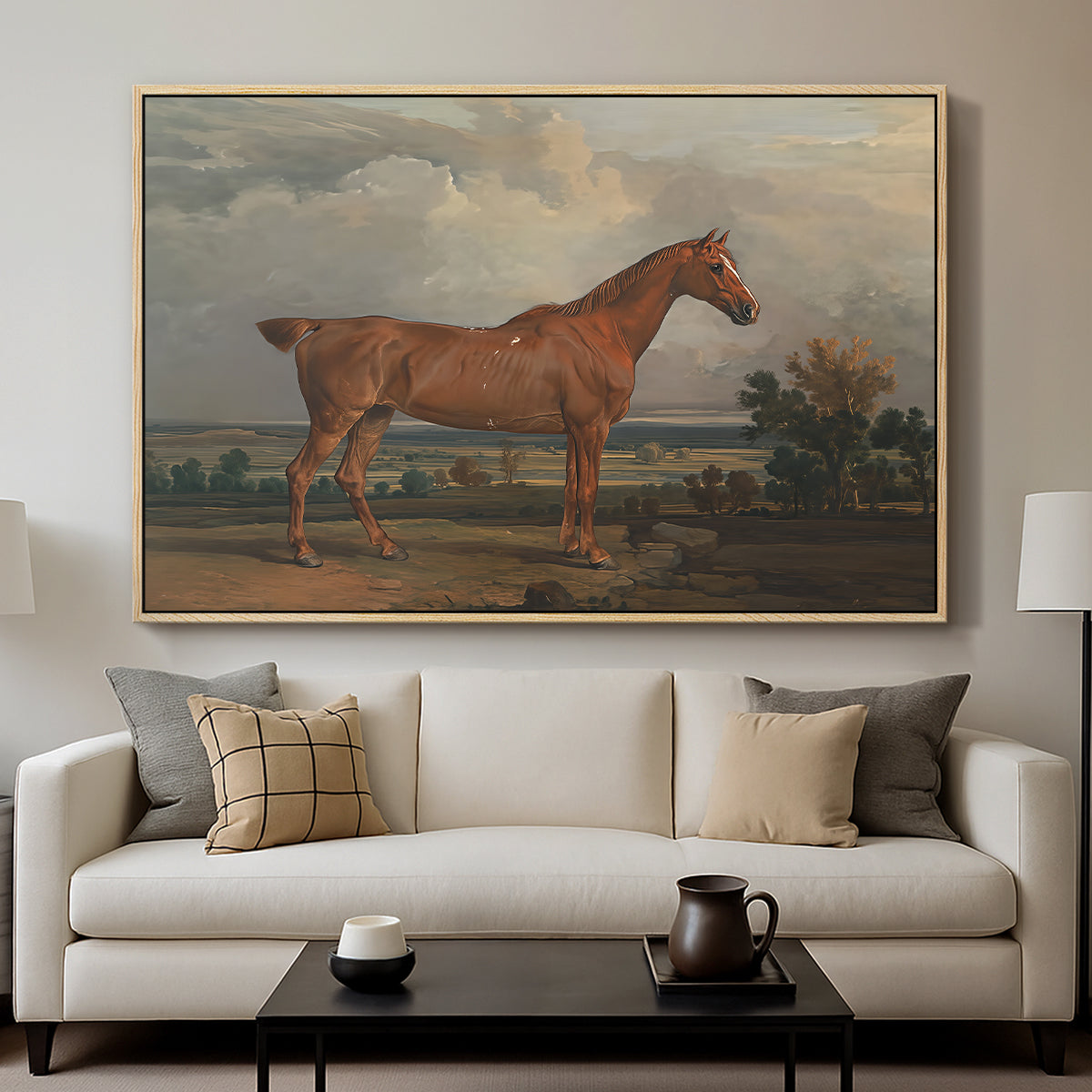 Hunter in a Landscape, 1810 - Floater Framed Canvas Print