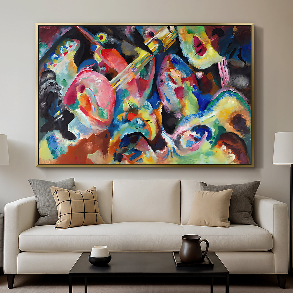 Improvisation. Deluge, 1913 - Floater Framed Canvas Print