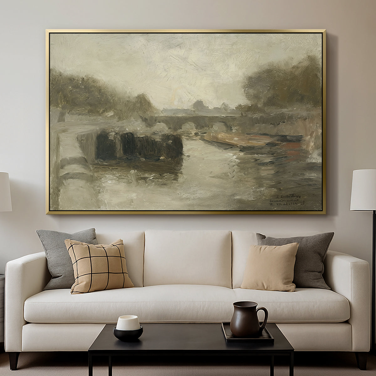 The Bridge (Le pont), 1895 - Floater Framed Canvas Print