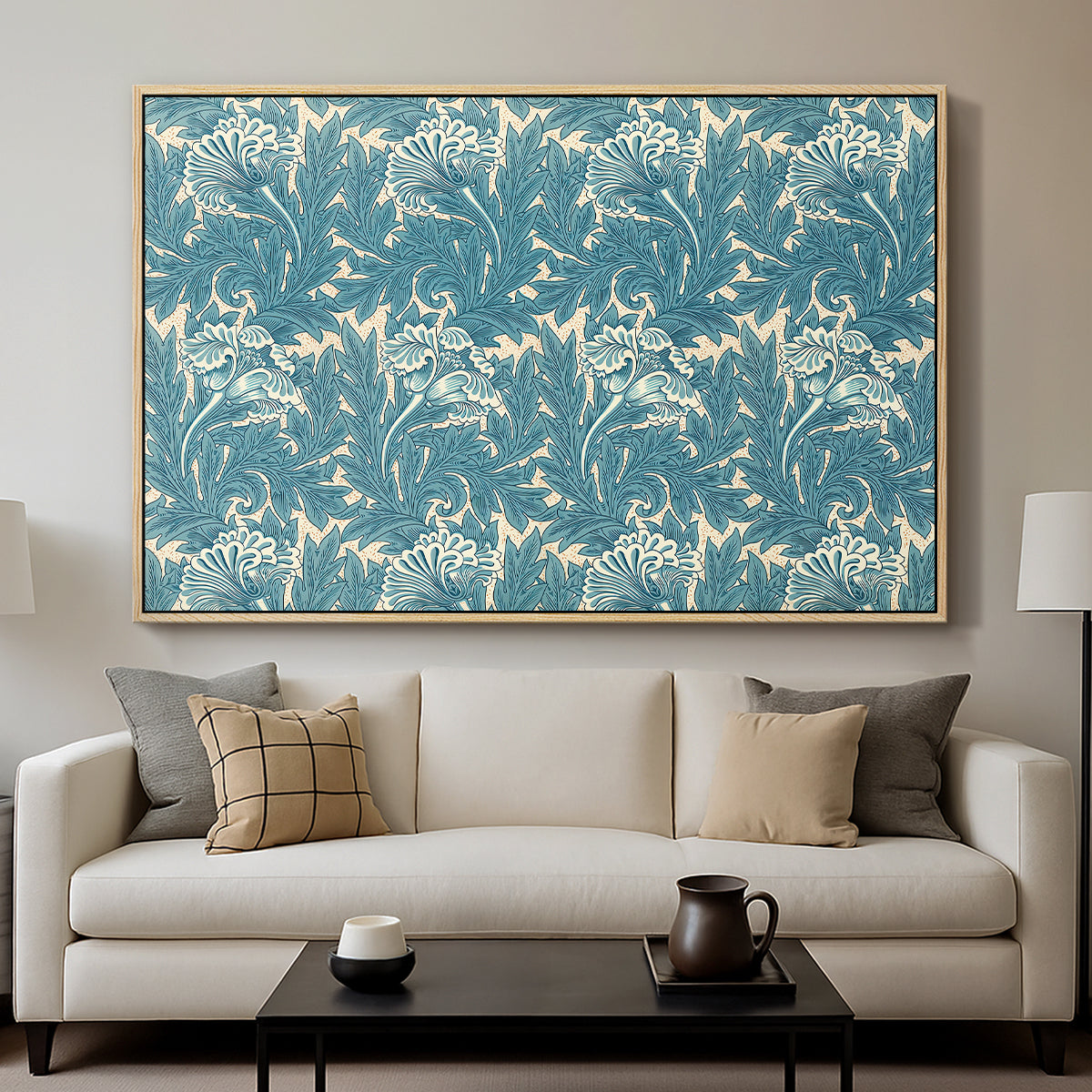 Tulip (Teal), 1875 - Floater Framed Canvas Print