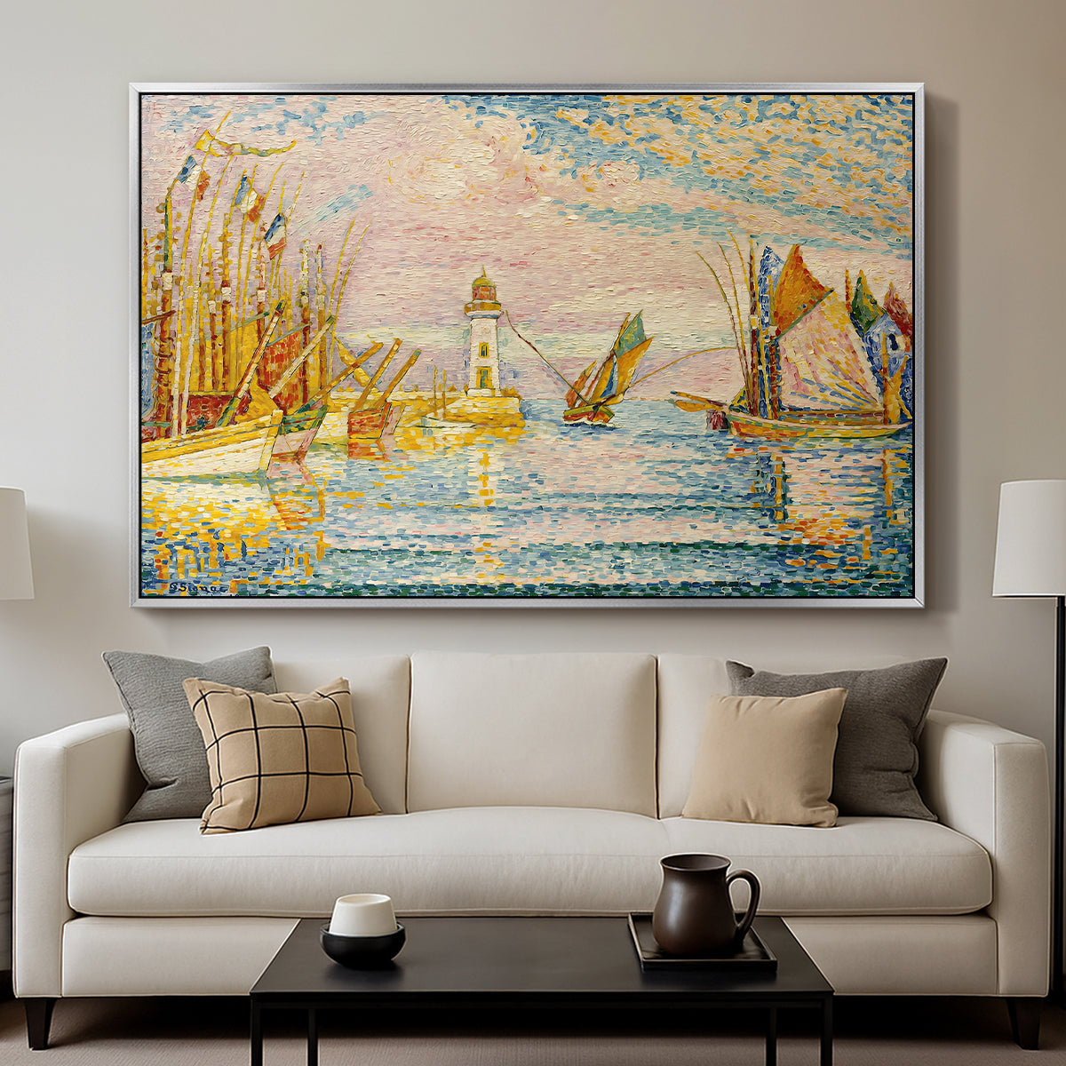 The Lighthouse at Groix, 1925 - Floater Framed Canvas Print