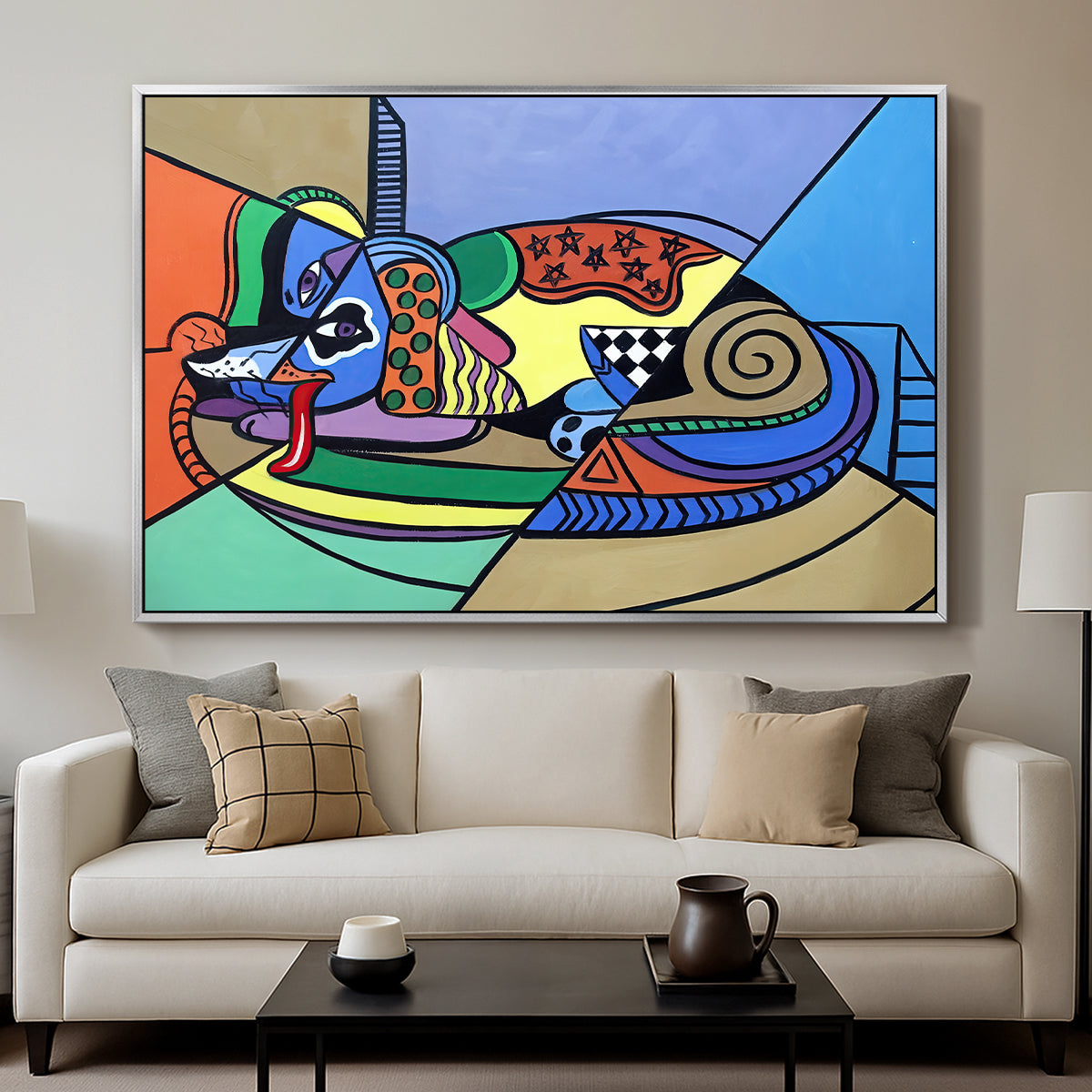 A Dog Named Picasso - Floater Framed Canvas Print