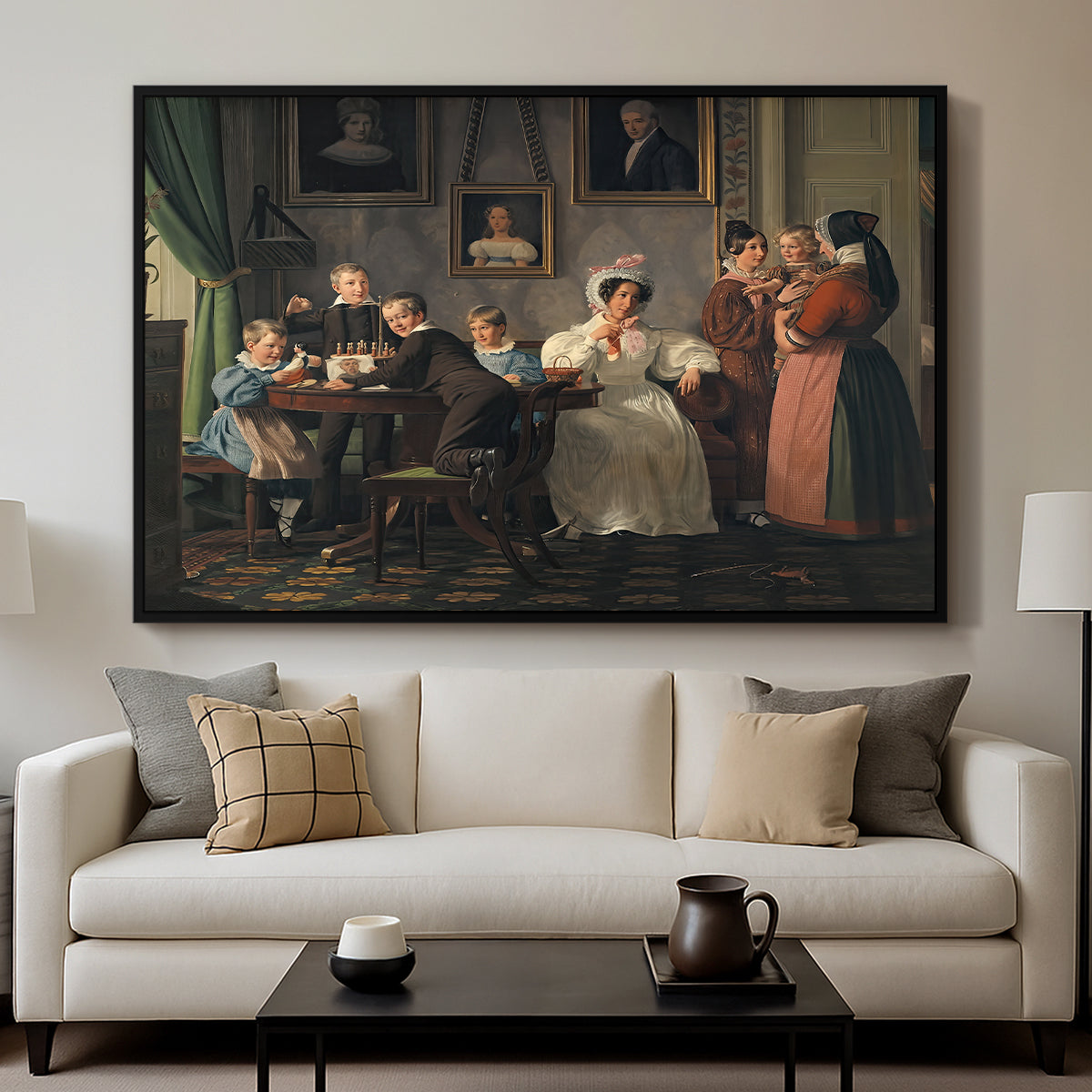 The Waagepetersen Family, 1836 - Floater Framed Canvas Print
