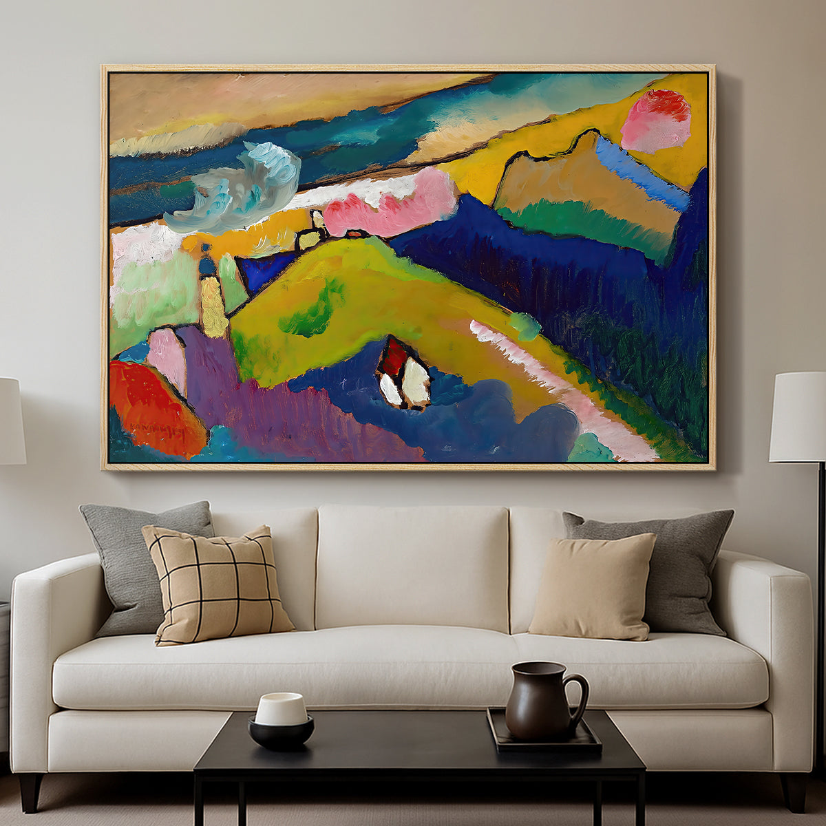 Murnau Mountain Landscape with Church, 1910 - Floater Framed Canvas Print