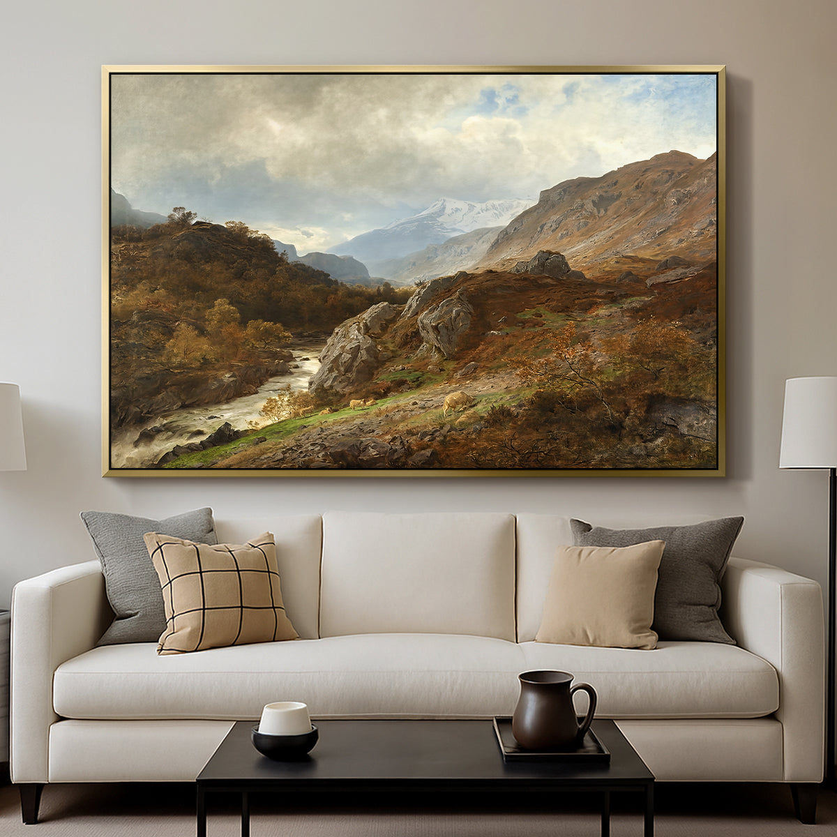 Mountain Landscape, 1864 - Floater Framed Canvas Print