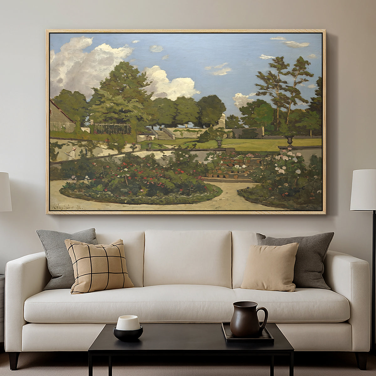 The Painter's Garden at Saint-Privé, 1886 - Floater Framed Canvas Print