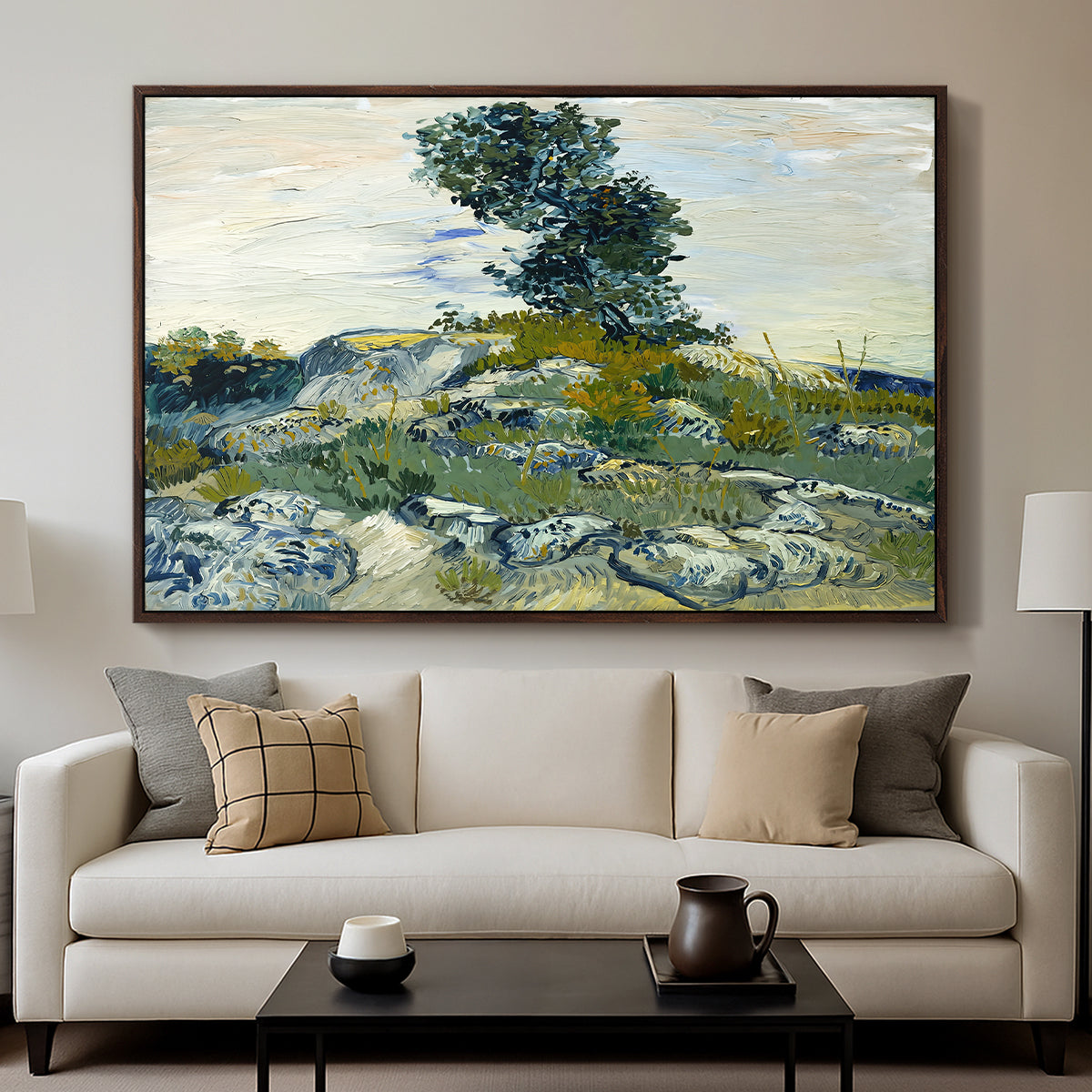 The Rocks, 1888 - Floater Framed Canvas Print