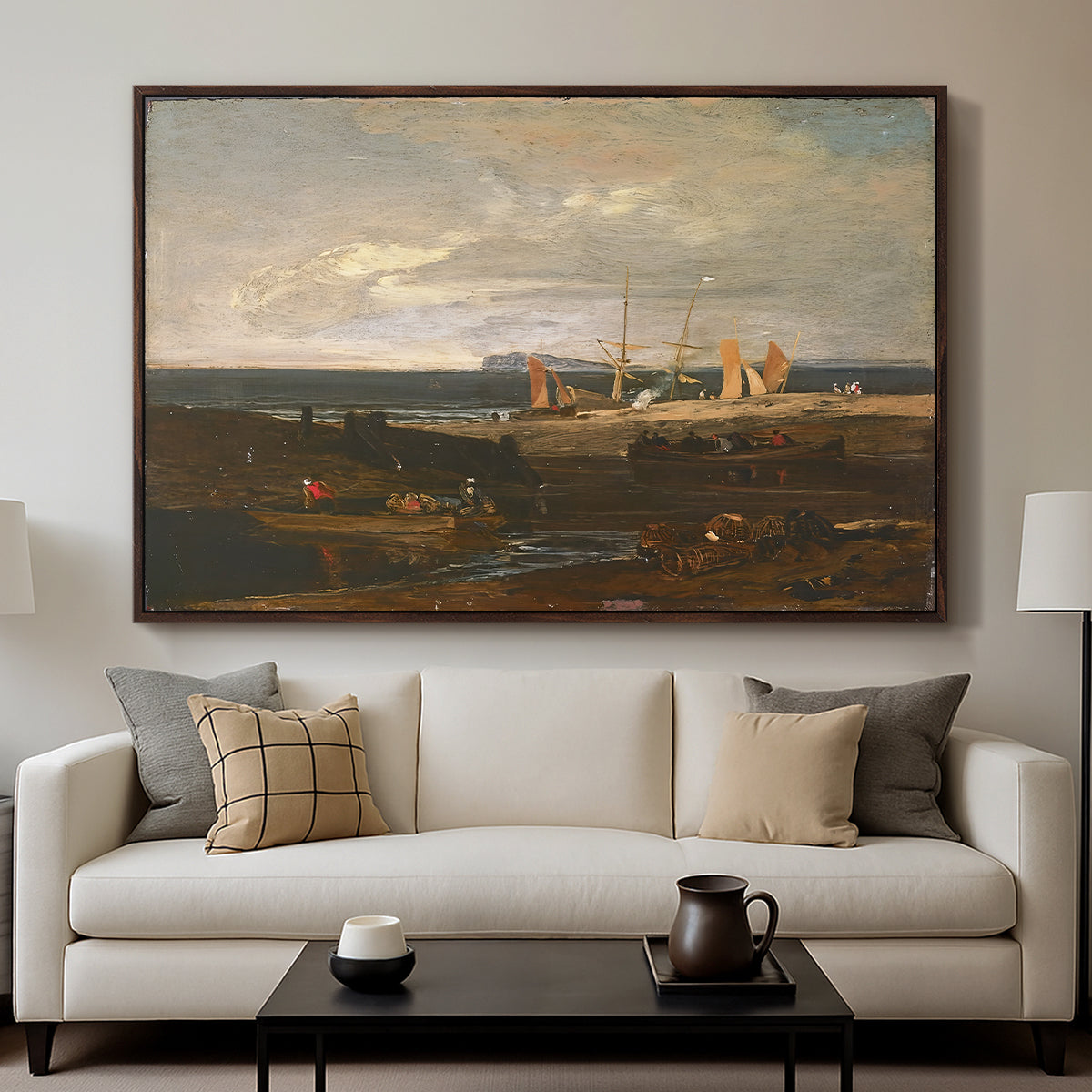 A Scene on the English Coast, c. 1798 - Floater Framed Canvas Print