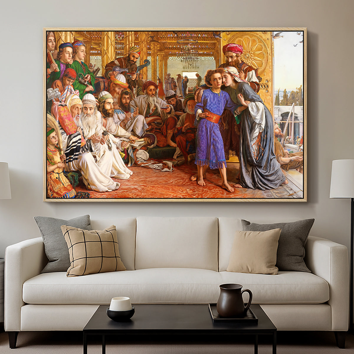The Finding of the Saviour in the Temple, 1854-1860 - Floater Framed Canvas Print