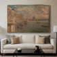 Somerset House Terrace from Waterloo Bridge, c. 1819 - Floater Framed Canvas Print