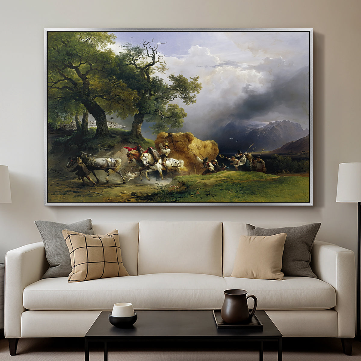 The Harvest Wagon (Der Heuwagen), c. 1850 - Floater Framed Canvas Print