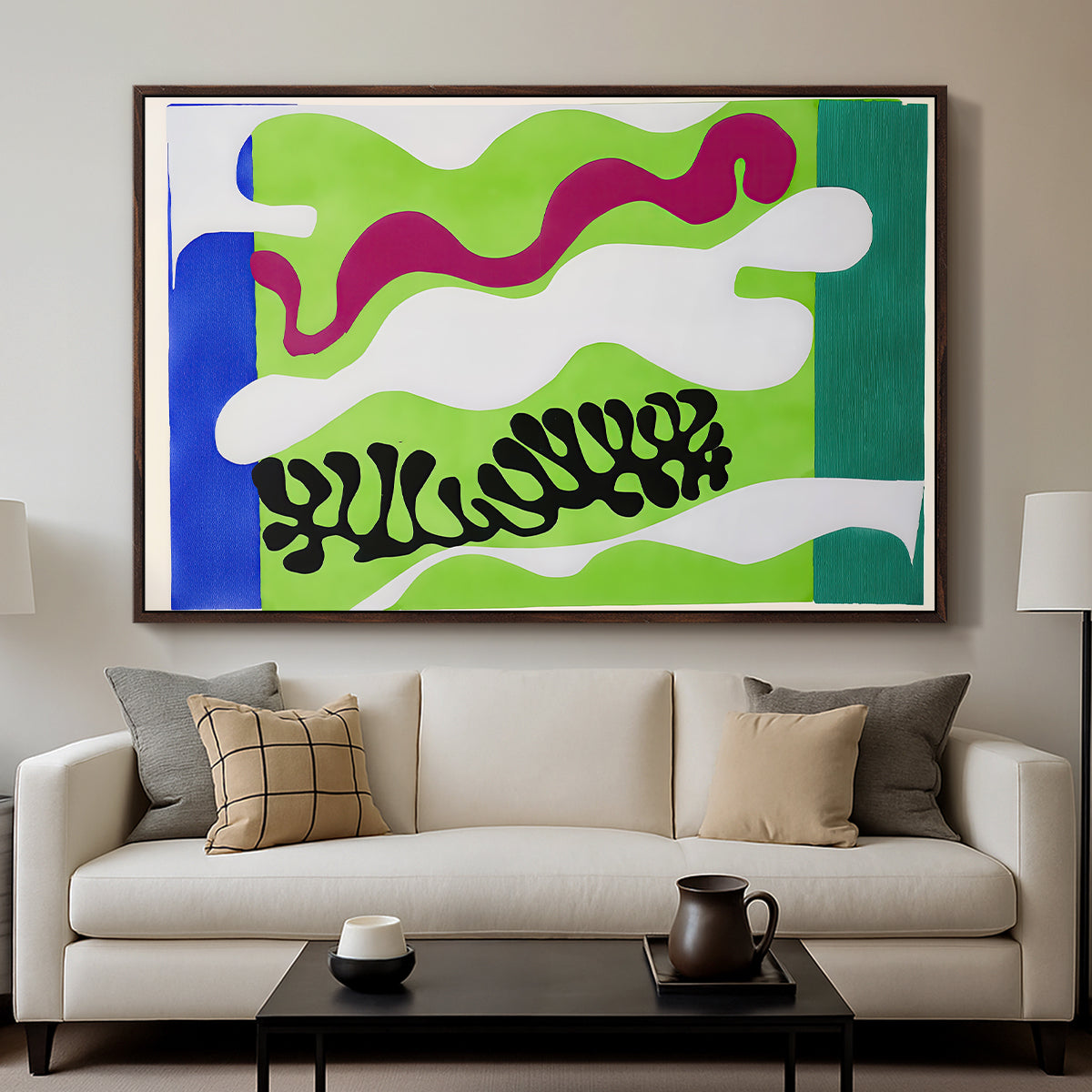 The Lagoon (Le lagon), from Jazz, 1947 - Floater Framed Canvas Print