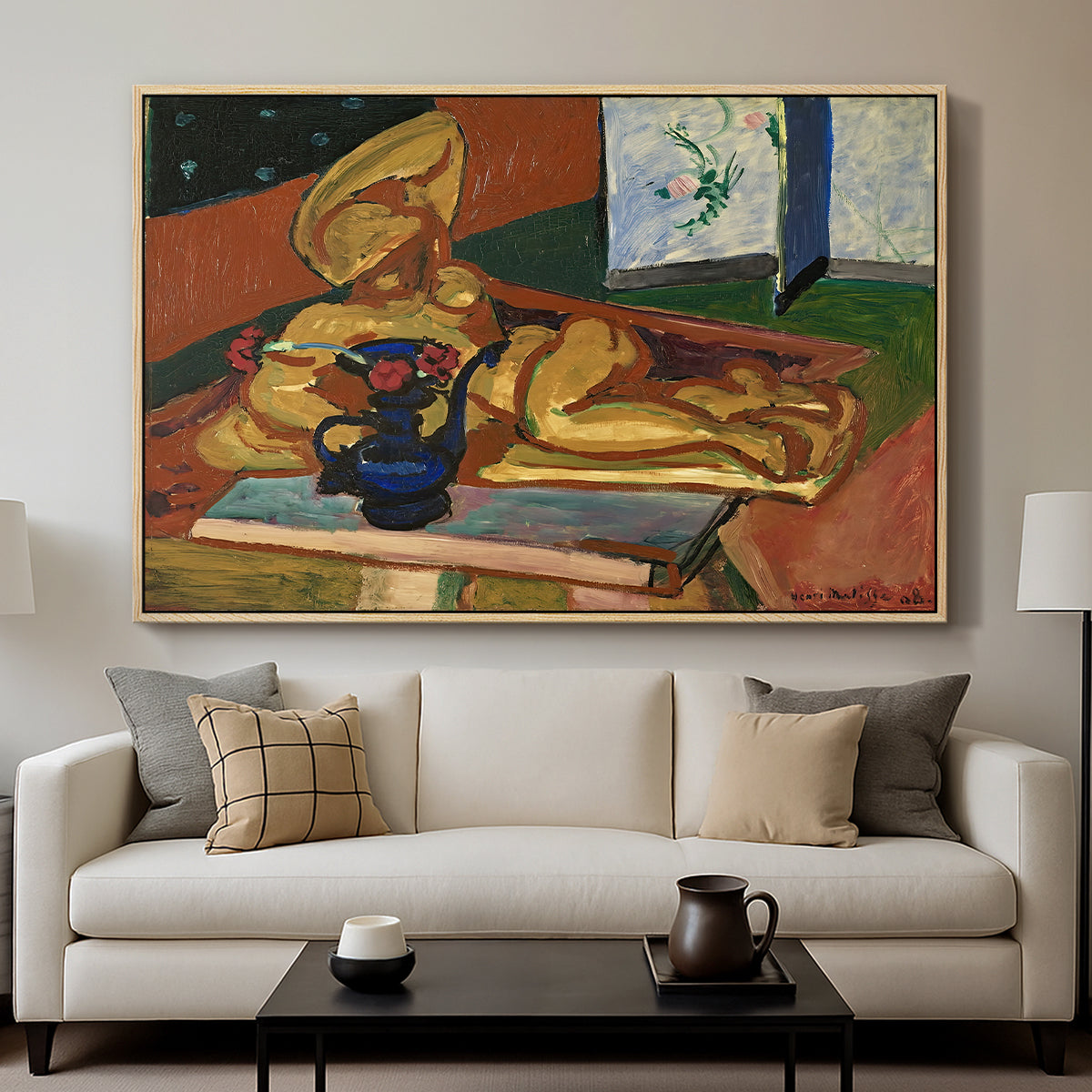 Sculpture and Persian Vase (The Bronze Figure), 1908 - Floater Framed Canvas Print