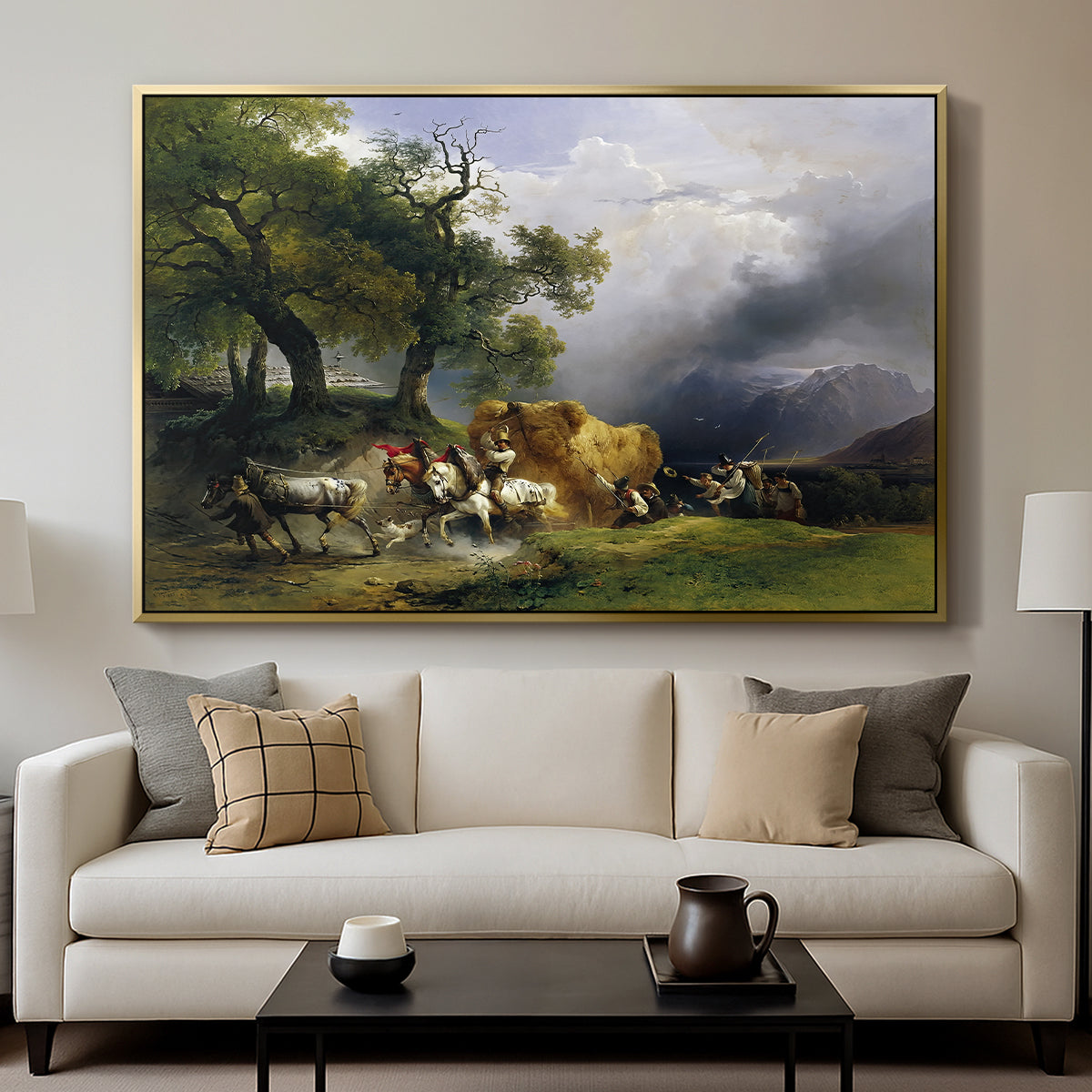 The Harvest Wagon (Der Heuwagen), c. 1850 - Floater Framed Canvas Print