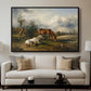 Two Horses on the Pasture, c. 1825 - Floater Framed Canvas Print