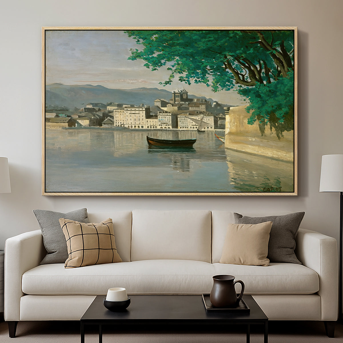 Geneva View of Part of the City, c. 1834-1835 - Floater Framed Canvas Print