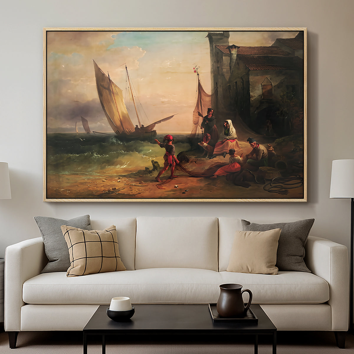 Fisherman's Family from Chioggia, 1838 - Floater Framed Canvas Print