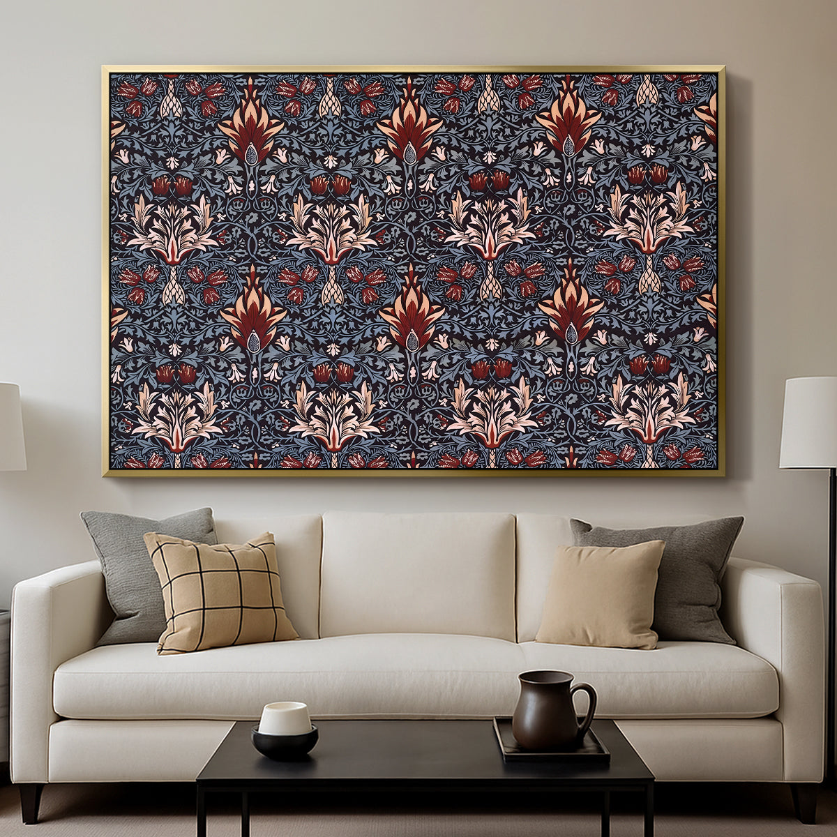 Snakeshead (Printed Textile), c. 1876 - Floater Framed Canvas Print