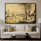 Winter Landscape with Skaters and Bird Trap, 1565 - Floater Framed Canvas Print