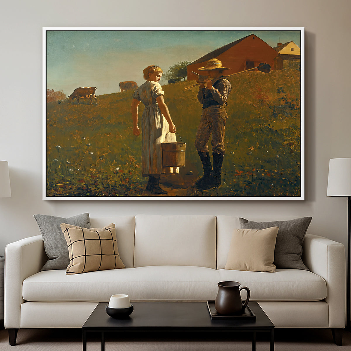A Temperance Meeting, 1874 - Floater Framed Canvas Print