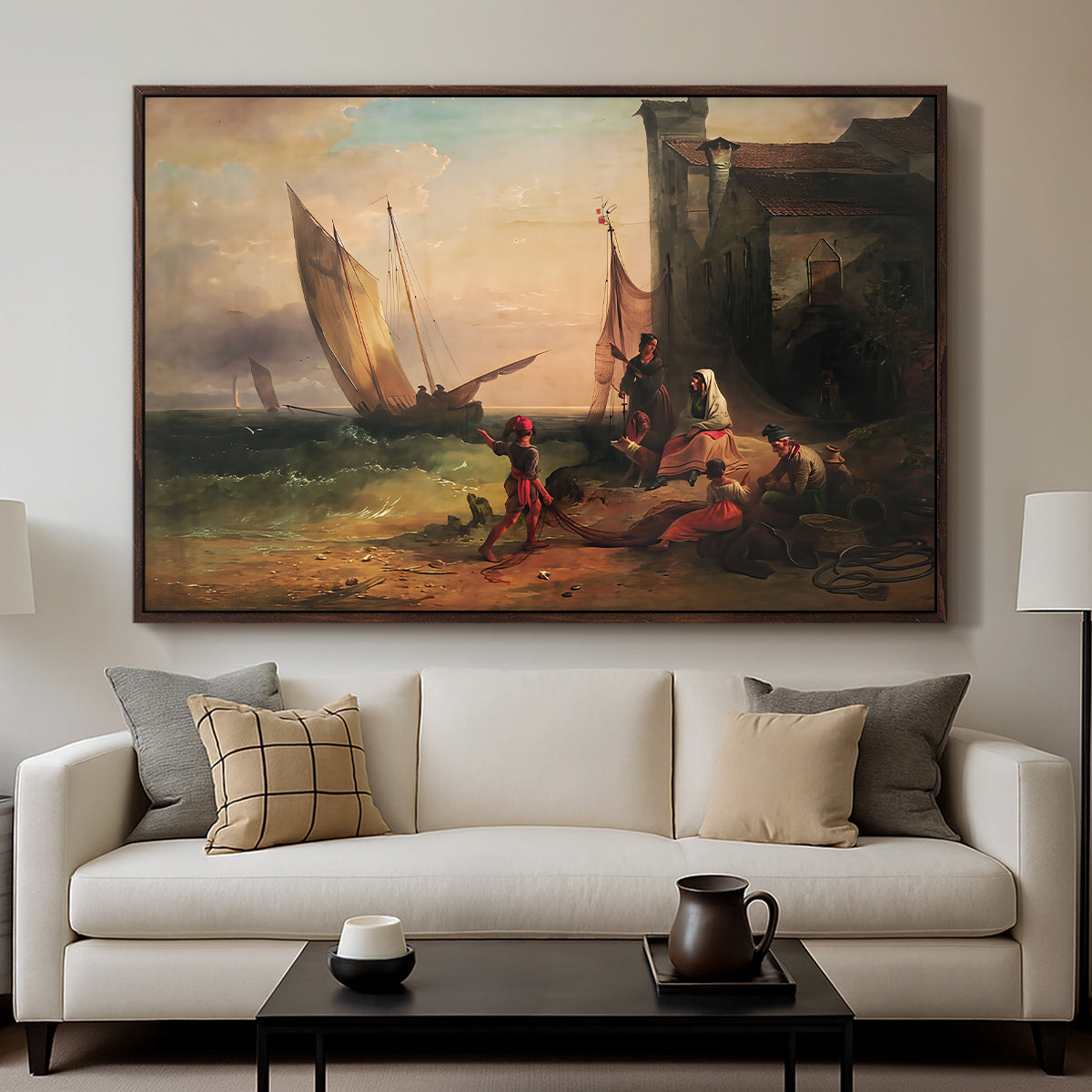 Fisherman's Family from Chioggia, 1838 - Floater Framed Canvas Print