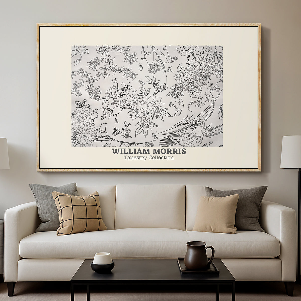 Fleurs, 1866 (Morris Inspired) - Floater Framed Canvas Print