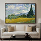 Wheat Field with Cypresses, 1889 - Floater Framed Canvas Print