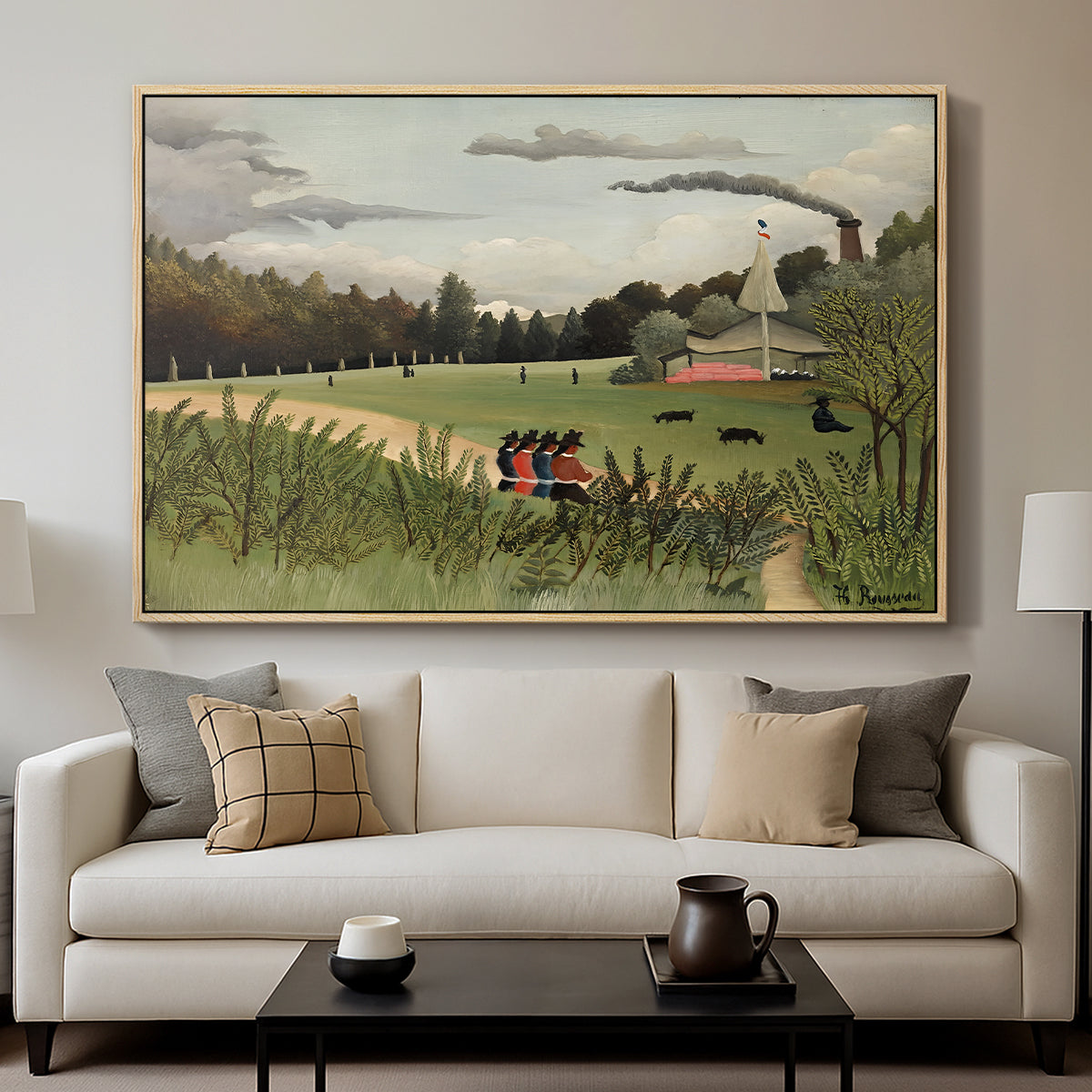 The Chair Factory at Alfortville, 1897 - Floater Framed Canvas Print