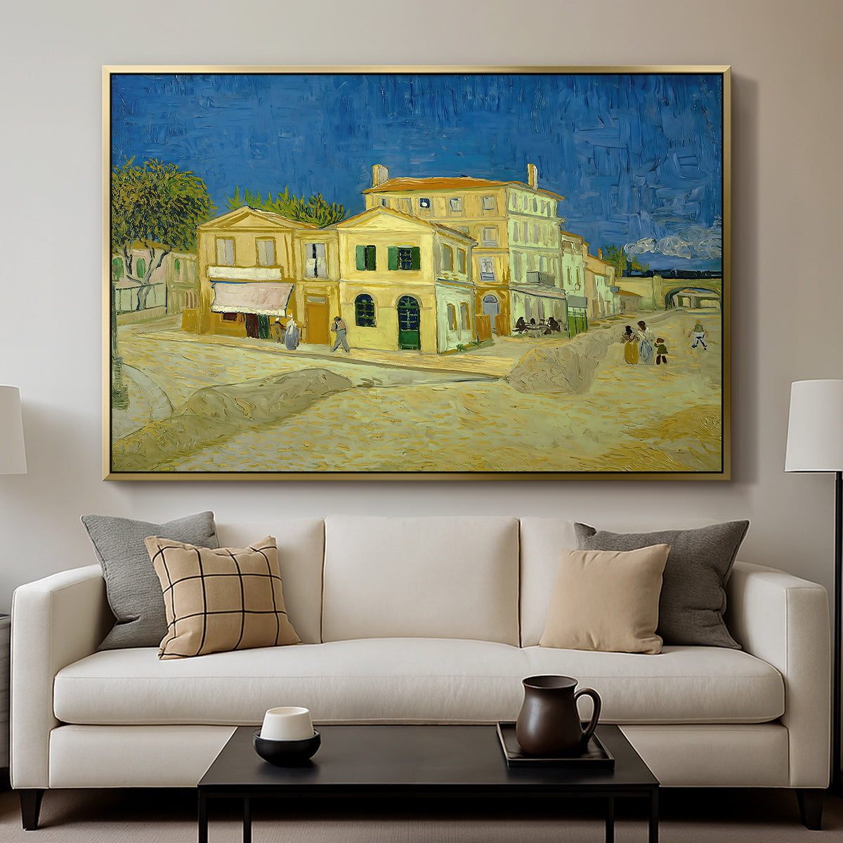 The Yellow House (The Street), 1888 - Floater Framed Canvas Print