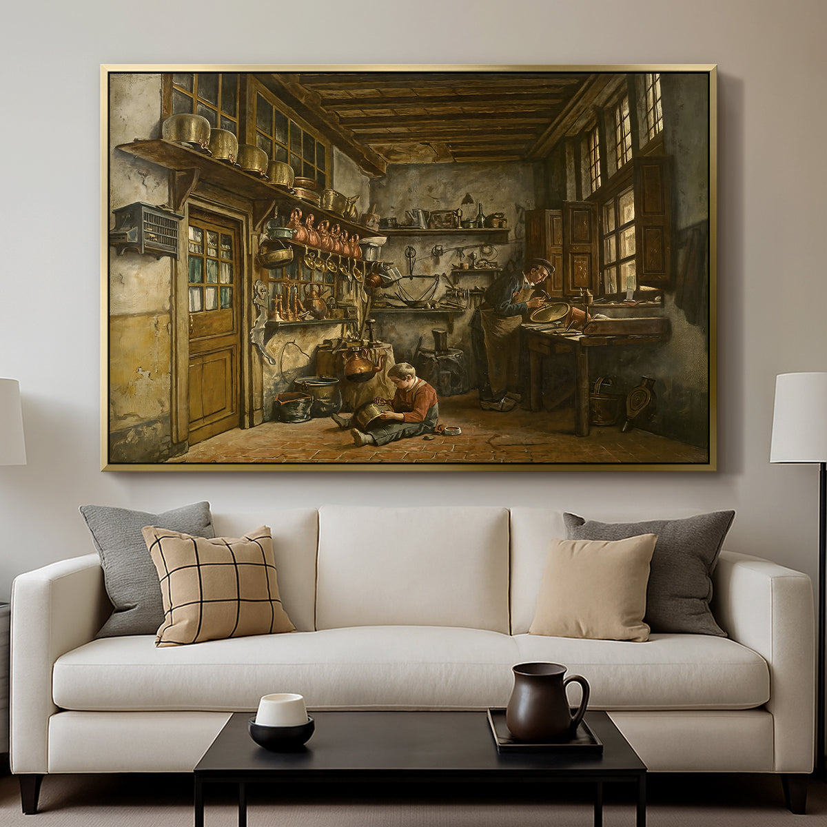 The Tinker, 1861 - Floater Framed Canvas Print