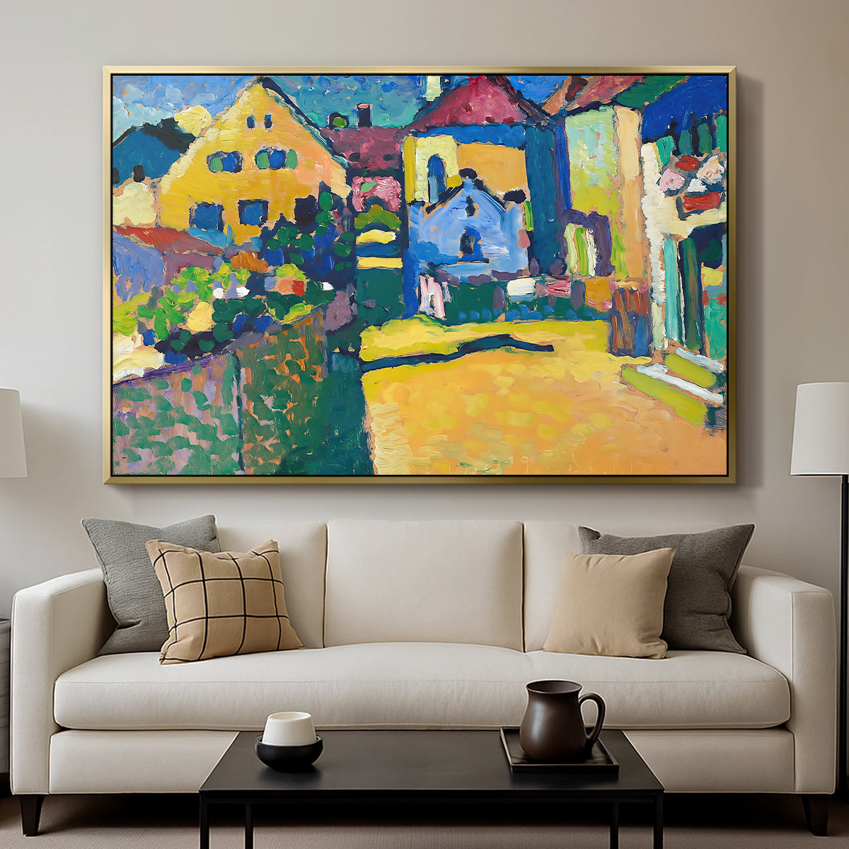 Green Lane in Murnau, 1909 - Floater Framed Canvas Print