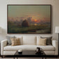 Haystack at Sunset, 1880 - Floater Framed Canvas Print