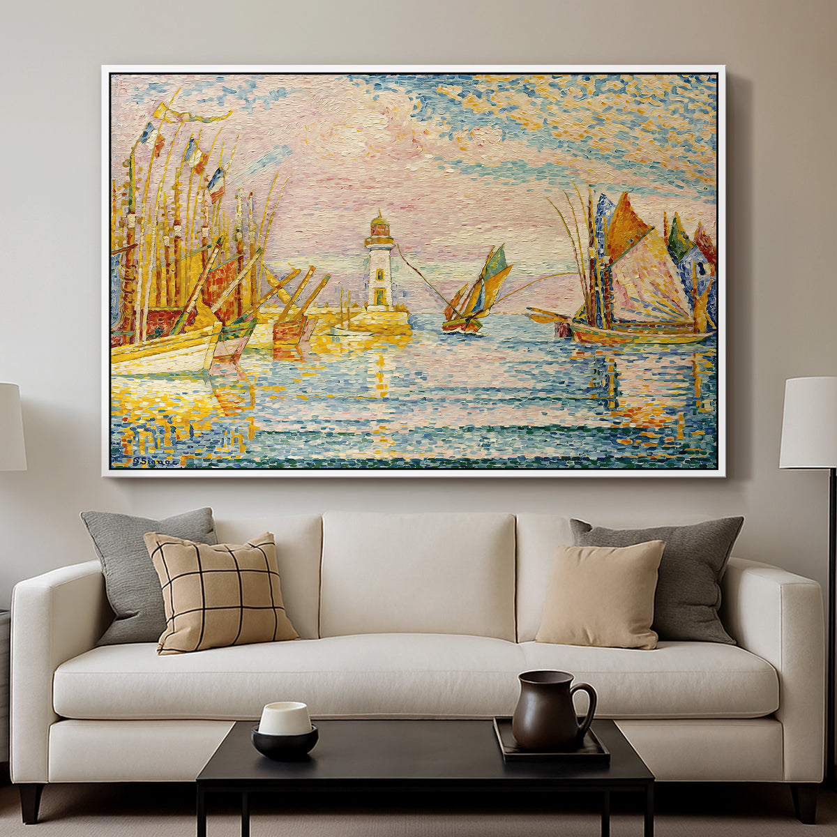 The Lighthouse at Groix, 1925 - Floater Framed Canvas Print