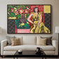 Seated Woman with a Vase of Amaryllis, 1941 - Floater Framed Canvas Print