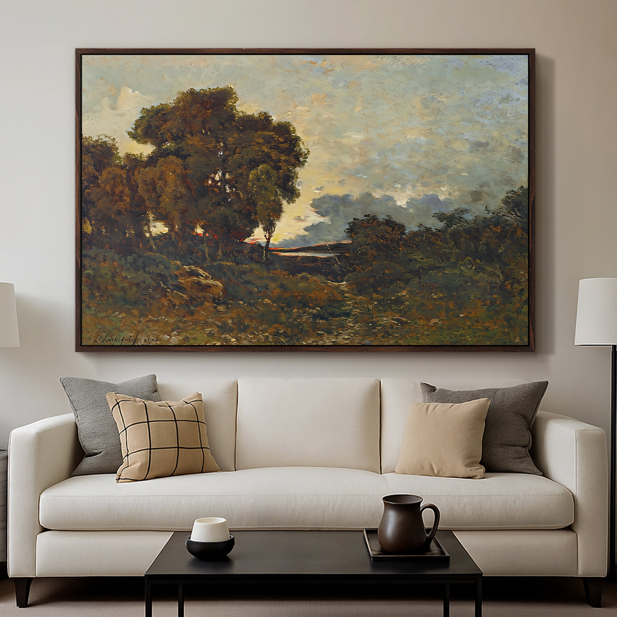 Sunset on the Allier (Soleil couchant sur l'Allier), 1904 - Floater Framed Canvas Print