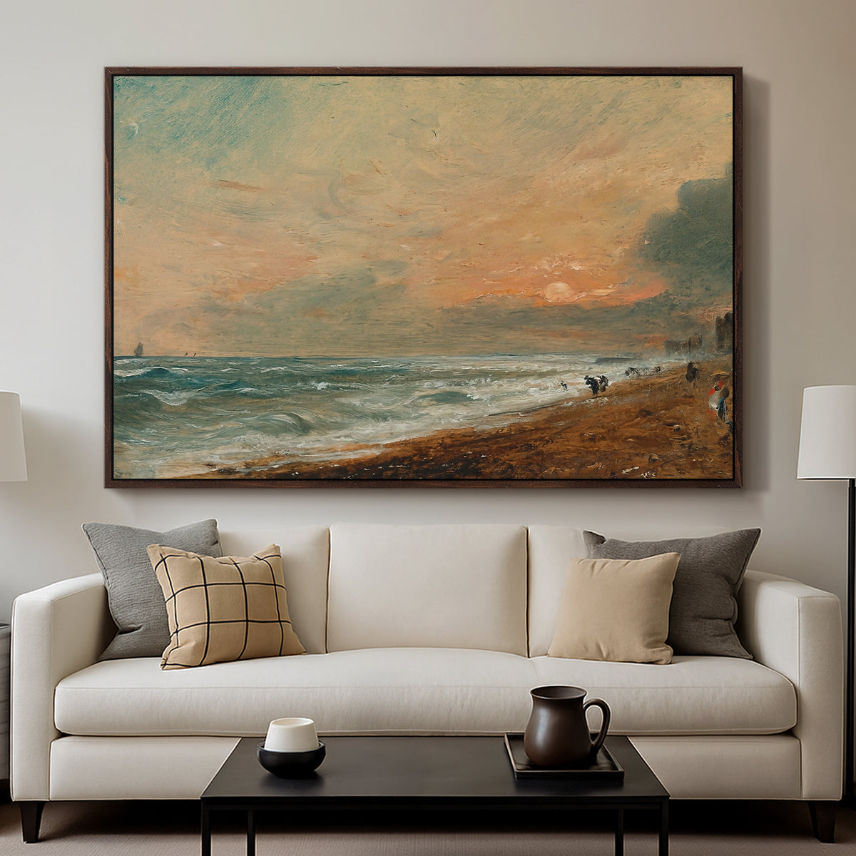 Hove Beach, c. 1824-1826 - Floater Framed Canvas Print