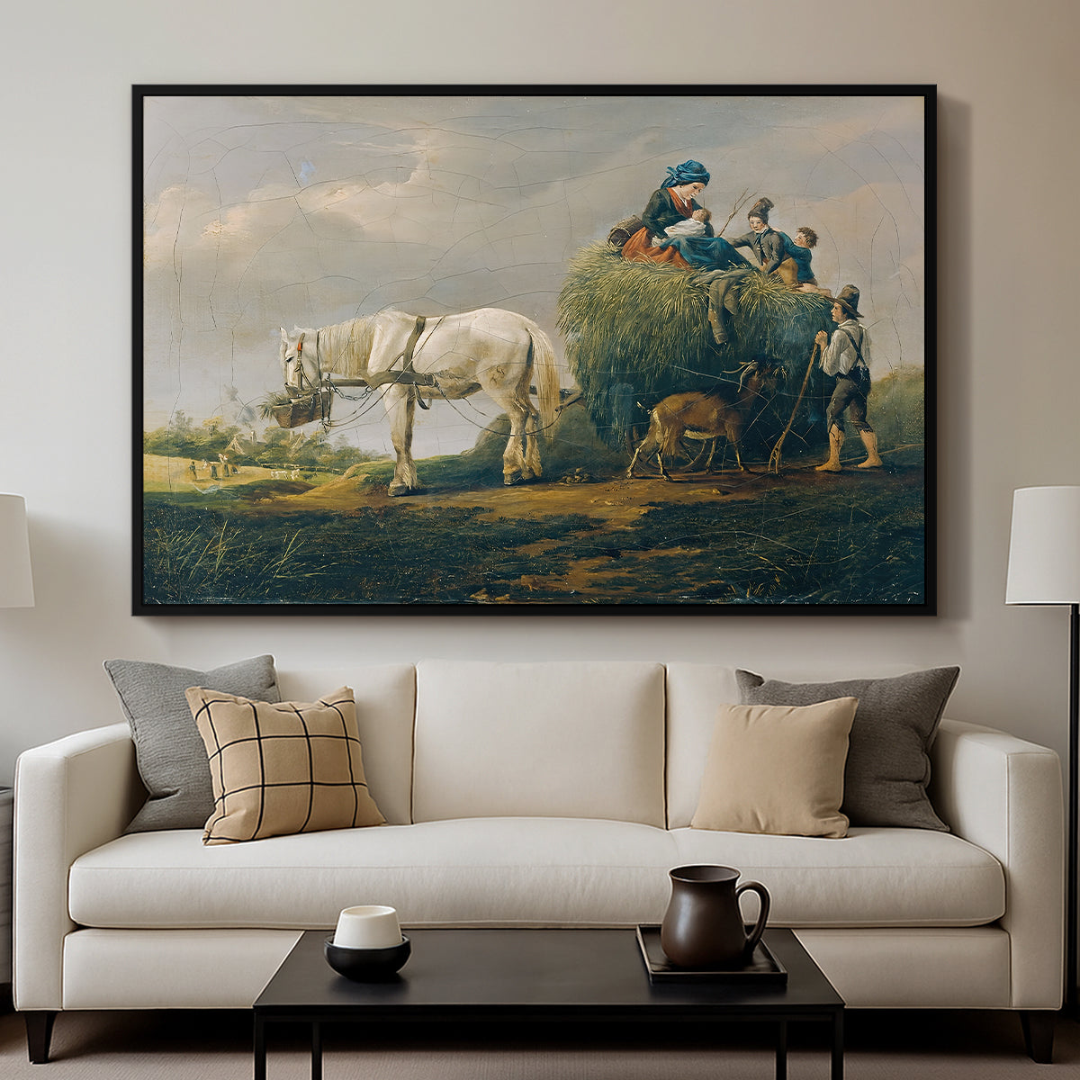 The Hay Wagon (Der Heuwagen), 1824 - Floater Framed Canvas Print