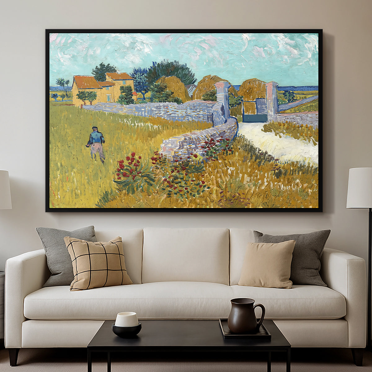 Farmhouse in Provence, 1888 - Floater Framed Canvas Print