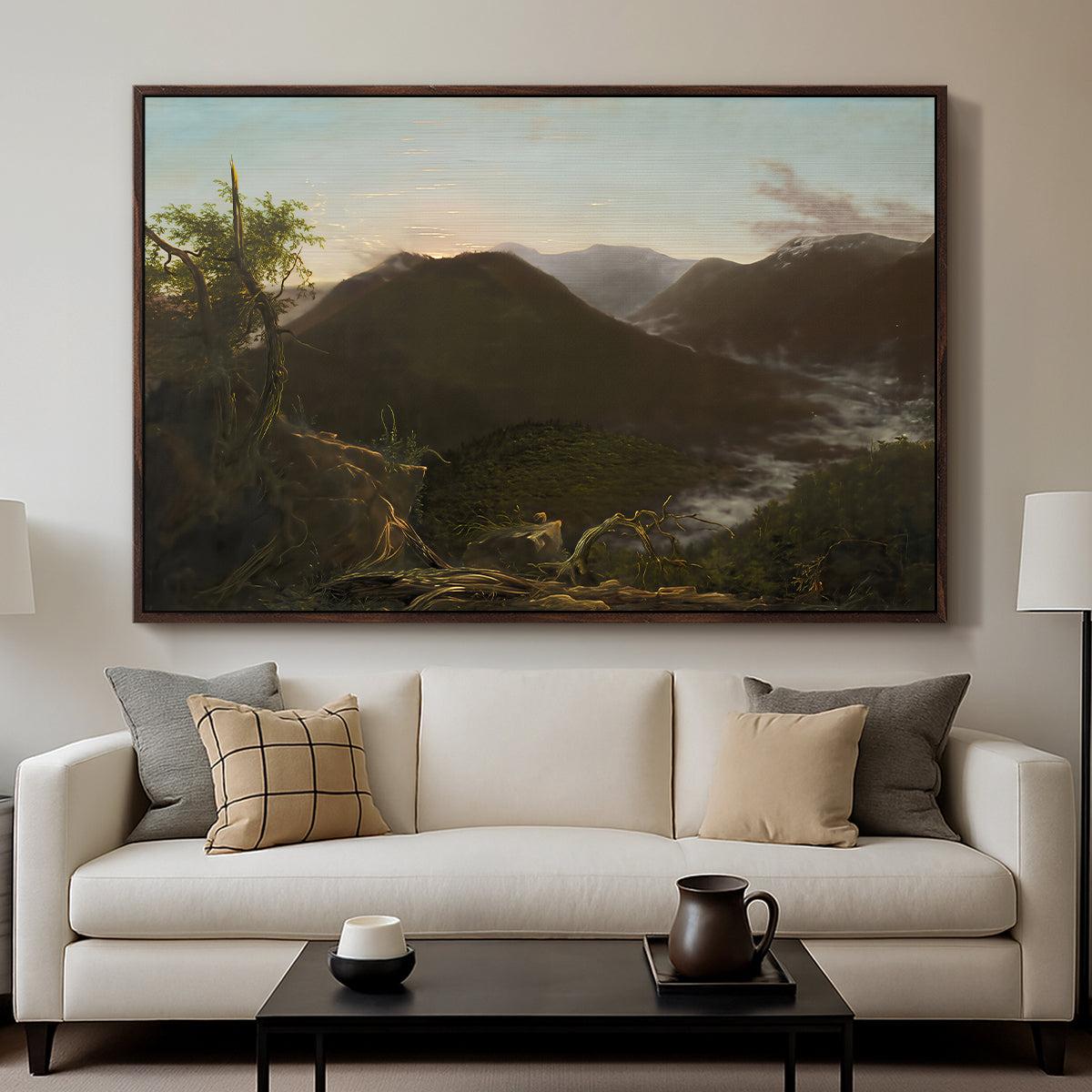Sunrise in the Catskill Mountains, 1826 - Floater Framed Canvas Print