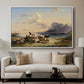 Shepherds and Cattle on Lake Attersee, 1852 - Floater Framed Canvas Print