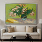Vase with Oleanders and Books, 1888 - Floater Framed Canvas Print