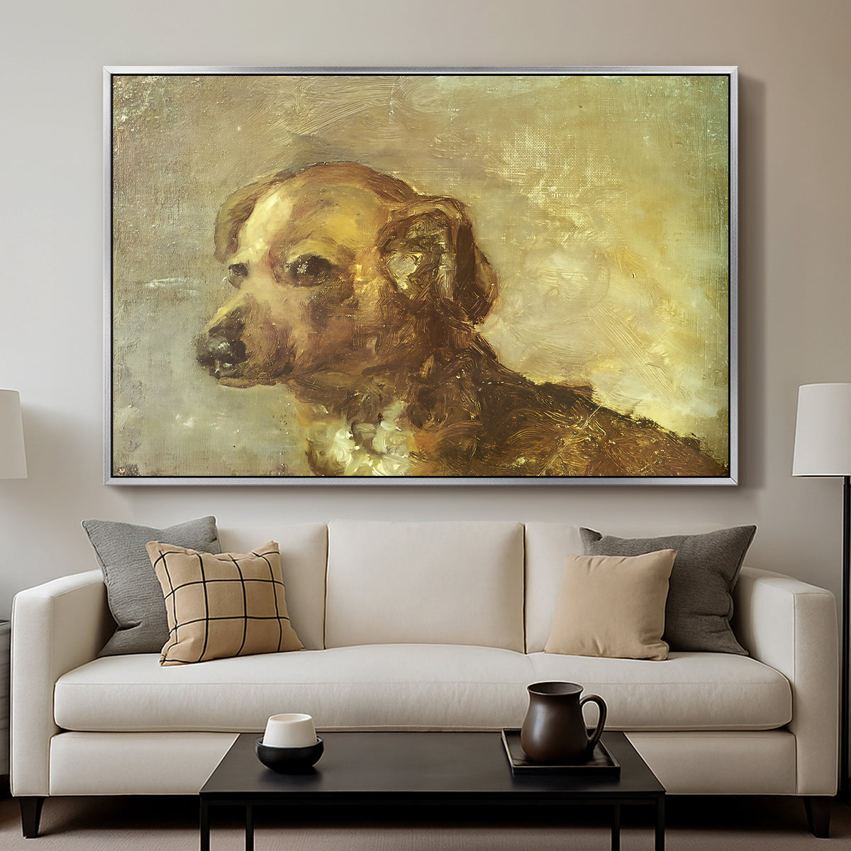 Cliper, the Artist's Dog, 1895 - Floater Framed Canvas Print