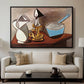 Jug, Candle, and Enamel Pan, 1950 - Floater Framed Canvas Print