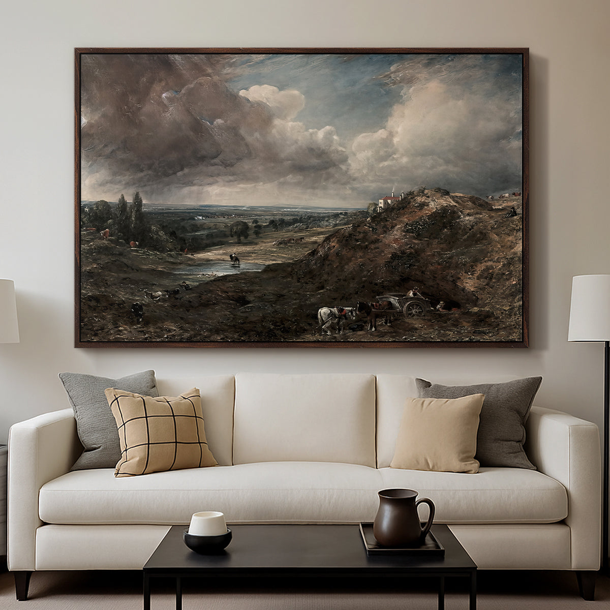 Branch Hill Pond, Hampstead Heath, c. 1828 - Floater Framed Canvas Print