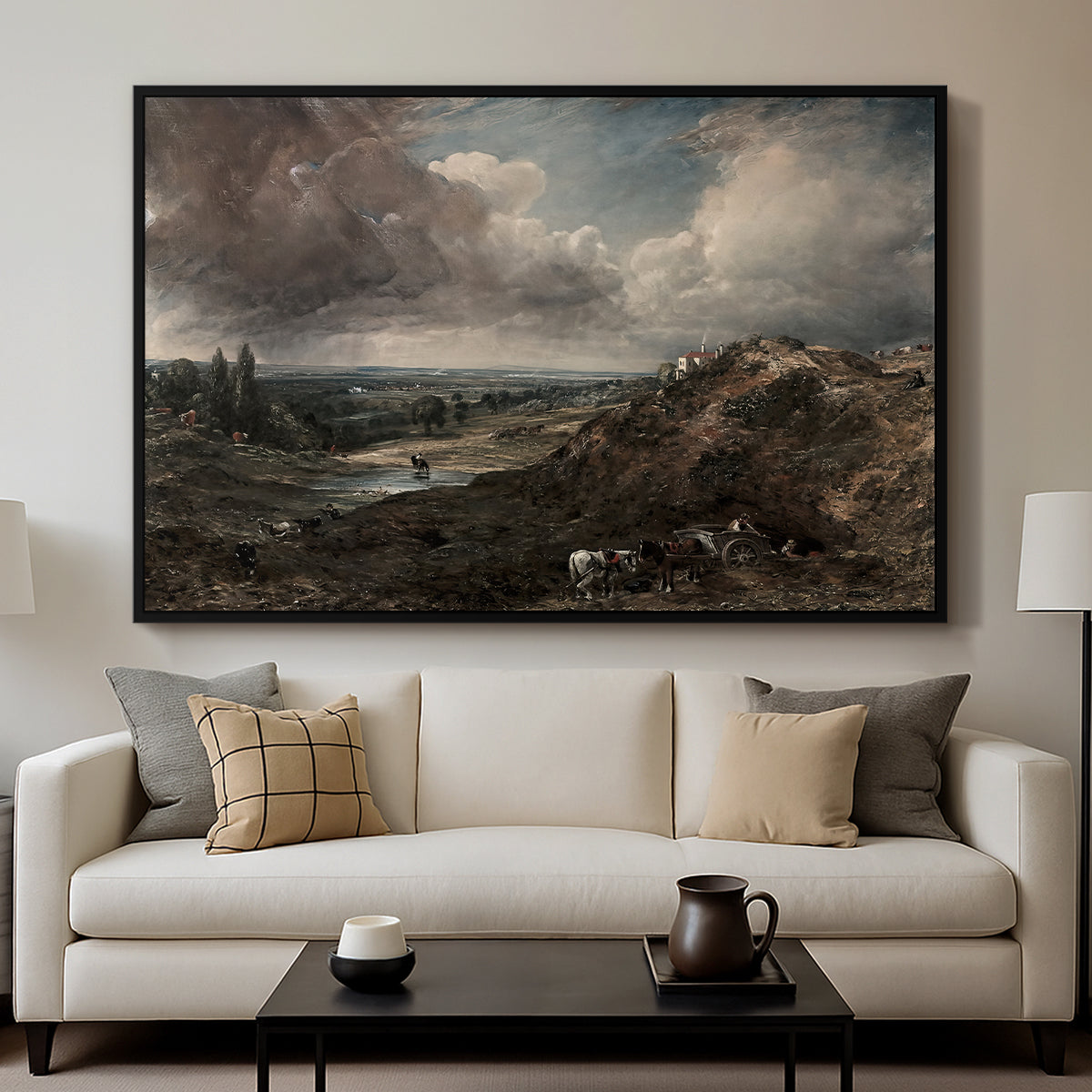 Branch Hill Pond, Hampstead Heath, c. 1828 - Floater Framed Canvas Print