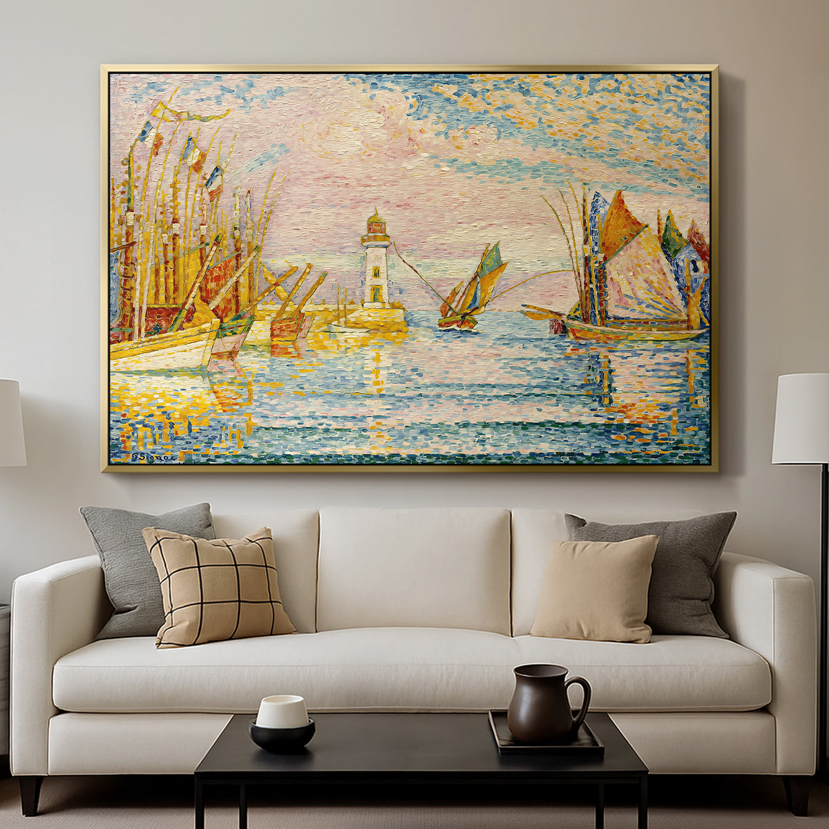 The Lighthouse at Groix, 1925 - Floater Framed Canvas Print