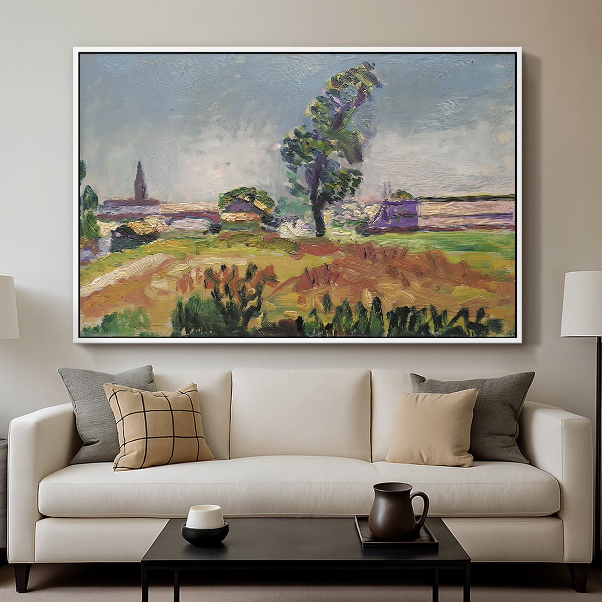 Landscape Around Toulouse, The Bridge of the Young Ladies, 1898 - Floater Framed Canvas Print