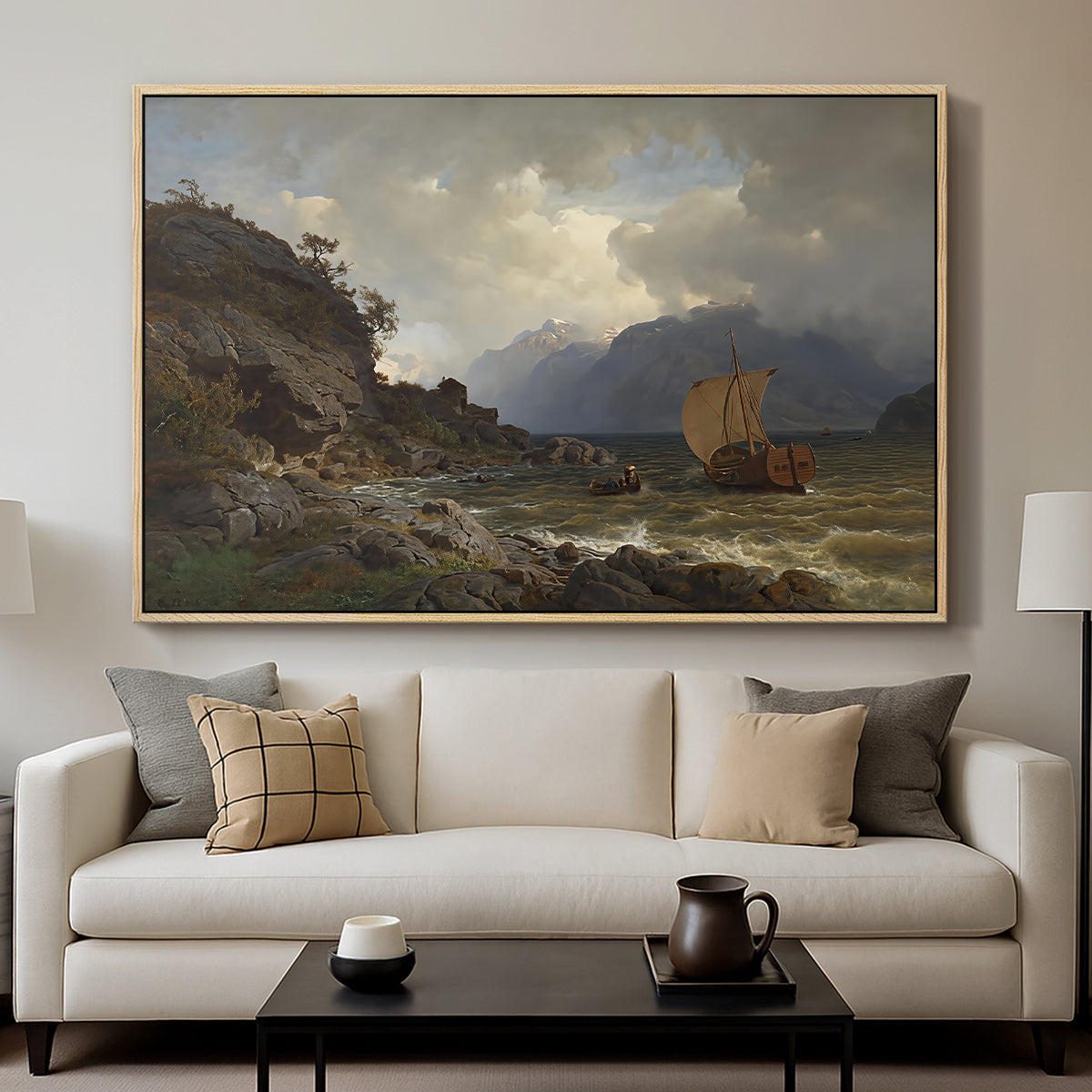 From the Western Coast of Norway, 1862 - Floater Framed Canvas Print
