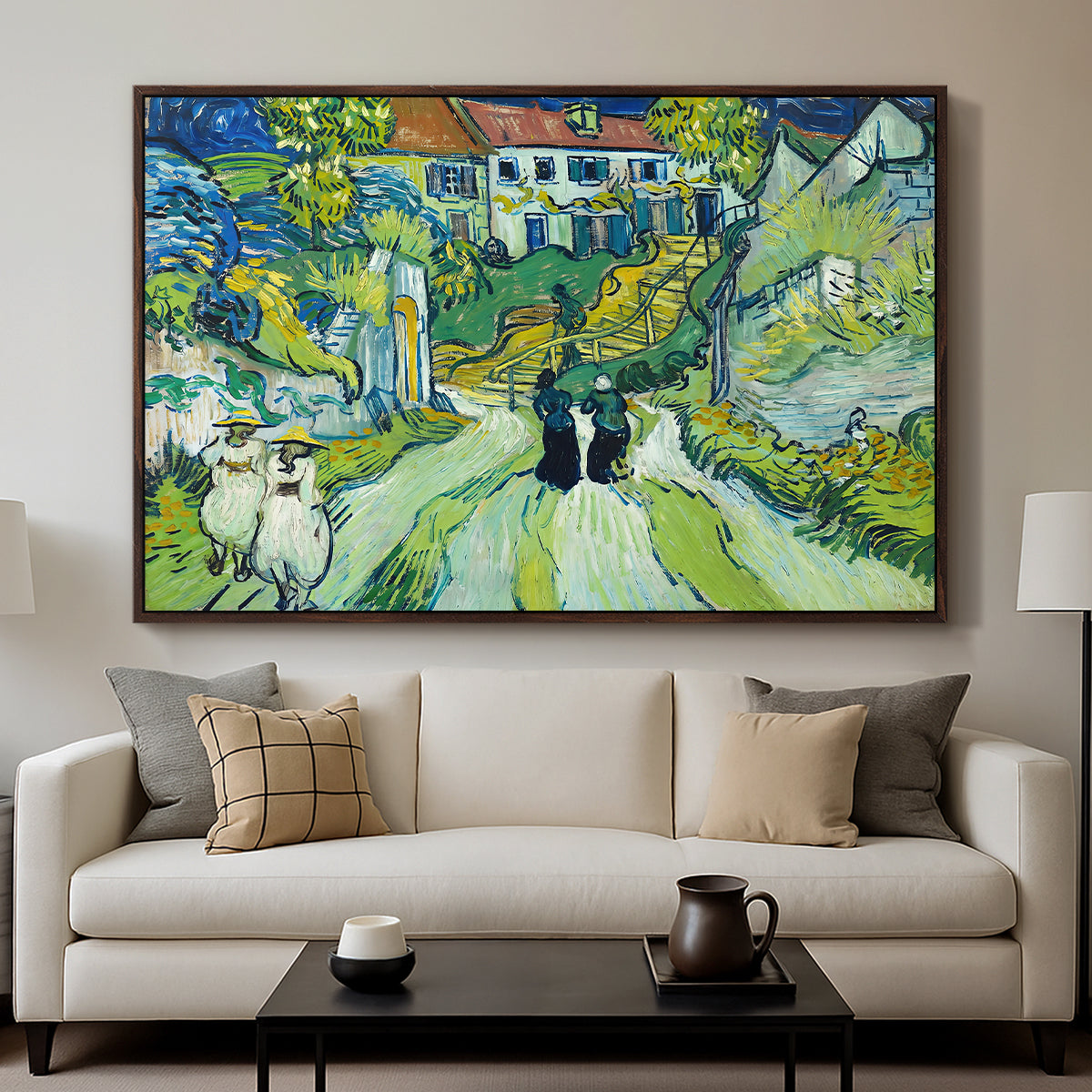 Stairway at Auvers, 1890 - Floater Framed Canvas Print